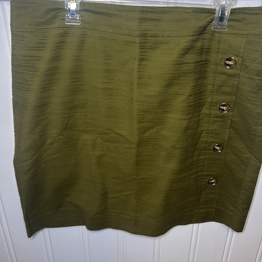 Green Knee Length Ann Taylor Factory Skirt - Size 14 - Picture 4 of 7